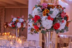 Fall Colors Tall Wedding Centerpiece