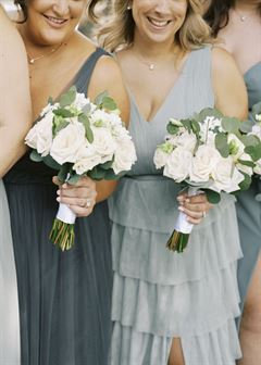 White Roses & White Lisianthus Bridesmaid Bouquet