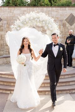 White Garden Rose Bridal Bouquet - Round Clutch Style - New City Florist