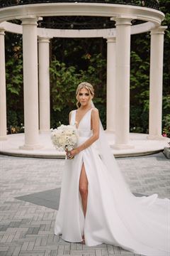 Ranunculus & White Peony Bridal Bouquet - Round Clutch Style