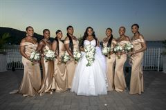 All White Roses Cascading Bridal Bouquet