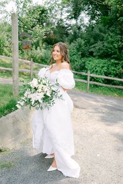 All White Garden Style Bridal Bouquet