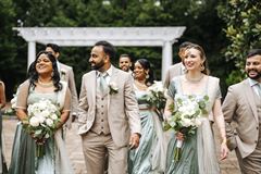White Roses & Spray Roses Cascading Bridesmaid Bouquet