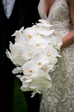 White Cascading Orchid Bridal Bouquet