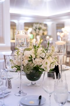 Clear Pedestal Table Centerpiece