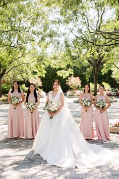 Light Pink Pastel Bridesmaid Bouquets
