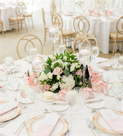 Blush Pinks & White Low Centerpiece