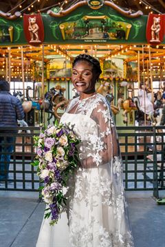 Shades of Purple Cascading Bridal Bouquet