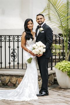 All White Roses Cascading Bridal Bouquet