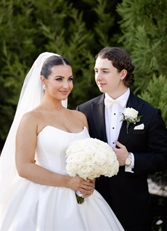 White Rose Bridal Bouquet - Round Clutch Style